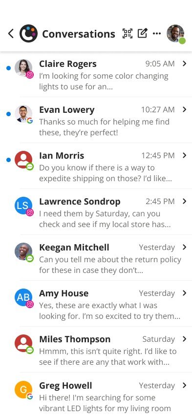 Messaging Studio conversations inbox
