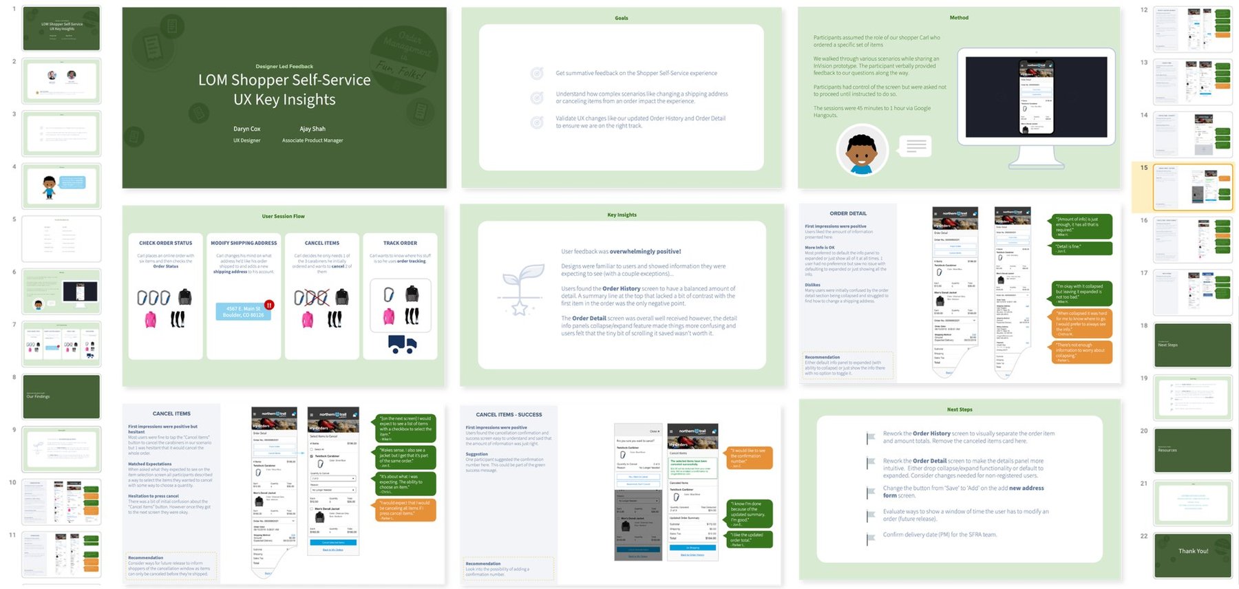 Research findings slide deck overview